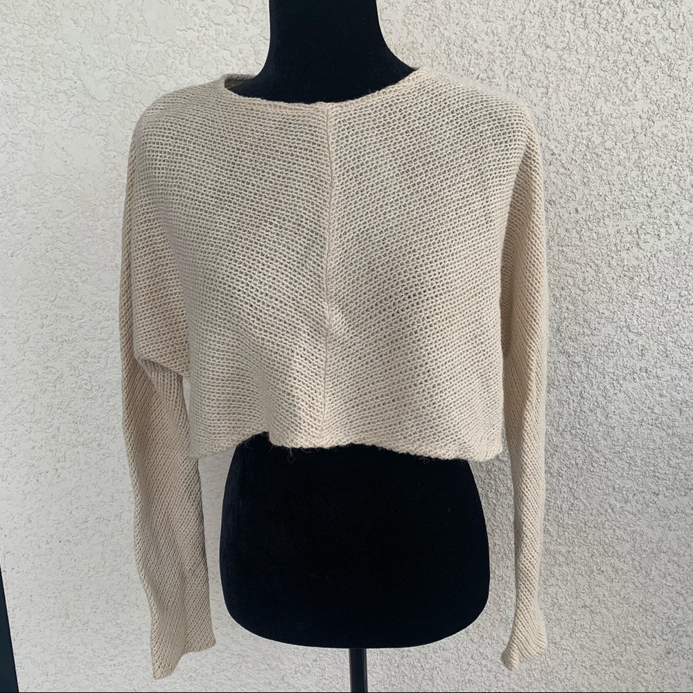 COTTON CANDY cropped knit long sleeve sw